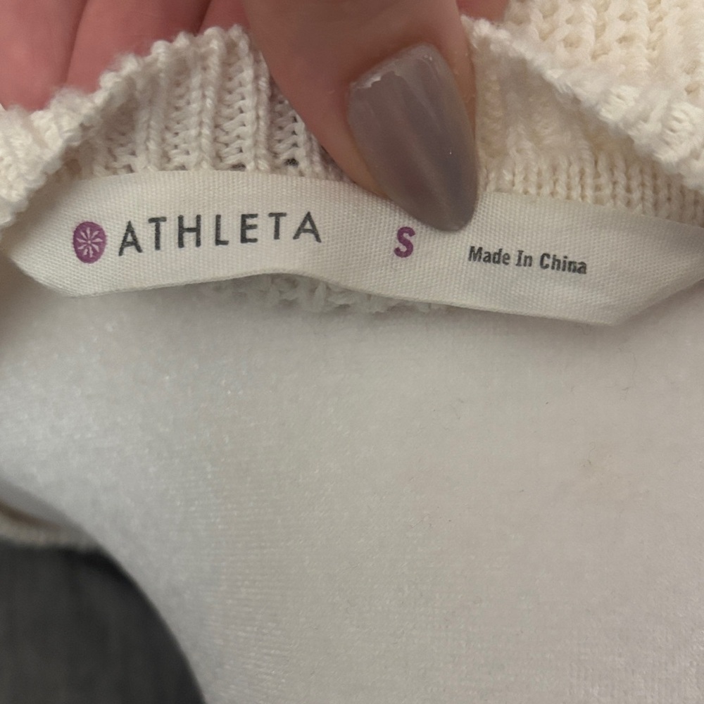 Athleta Off-White Women's Crew Neck Sweater - Picture 2 of 5